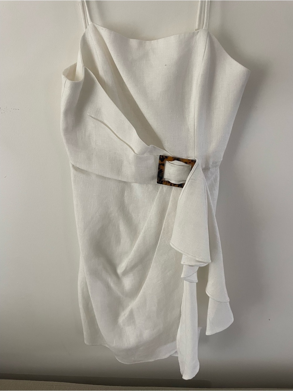 Shona Joy Cream Mini Dress with Tortoise Buckle